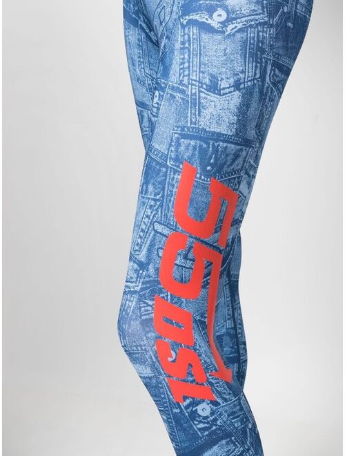 Diesel side logo-print leggings