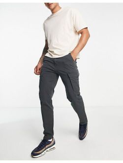 XX slim taper cargo pants with pockets in black