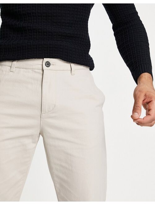 New Look straight chino pants in stone