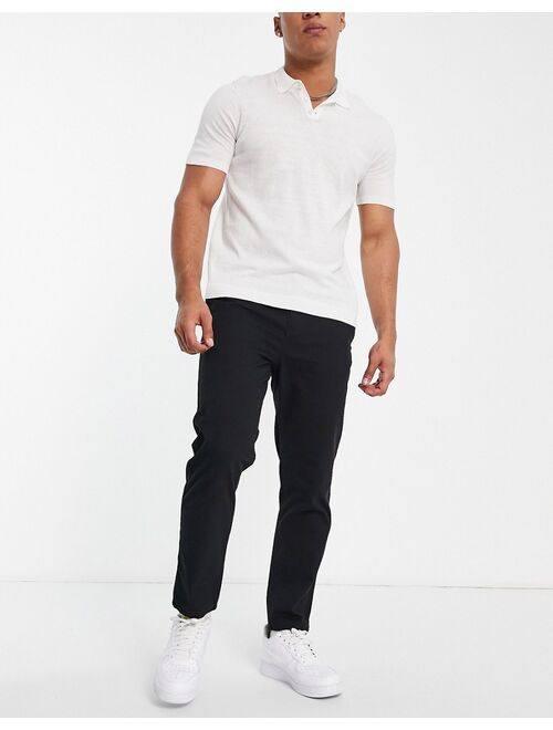 New Look tapered chino in black