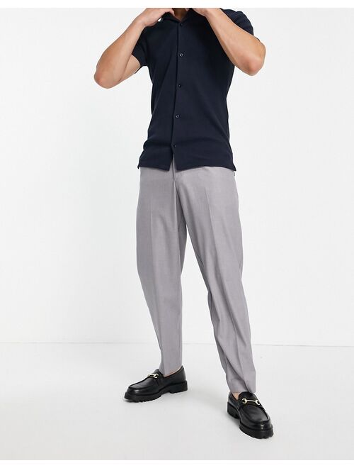New Look loose fit smart pants in gray