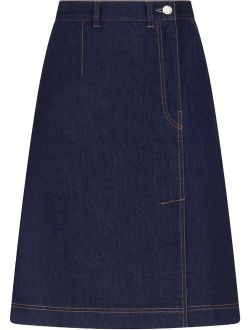 A-line denim skirt
