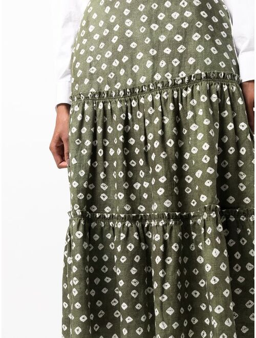 Polo Ralph Lauren polka-dot tiered midi skirt
