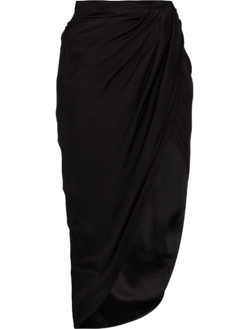GAUGE81 Paita draped asymmetric silk skirt