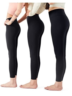 Ama Larsi Women V Cross Waist Yoga Leggings with 3 Pockets High Waisted Gym Leggings for Women Yoga Pants