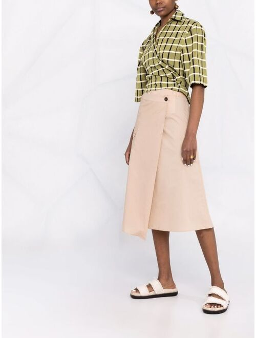 Woolrich poplin A-line midi skirt