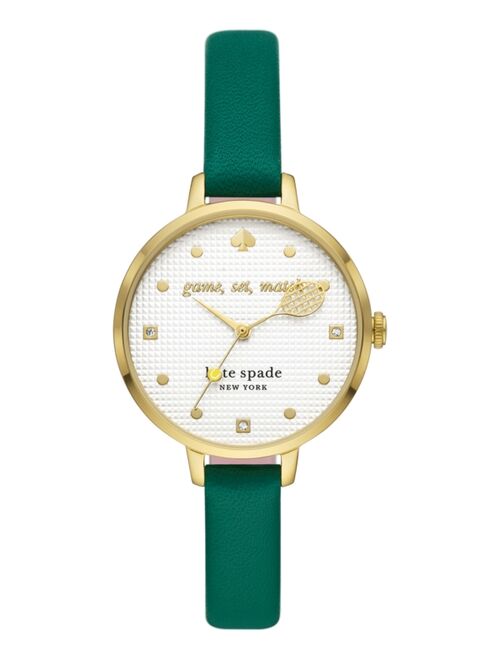 Kate Spade New York Women's Metro Green Leather Strap Watch 34mm