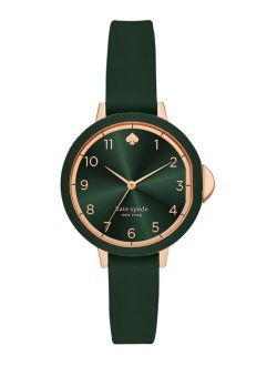 Women's Park Row Green Silicone Strap Watch 34mm
