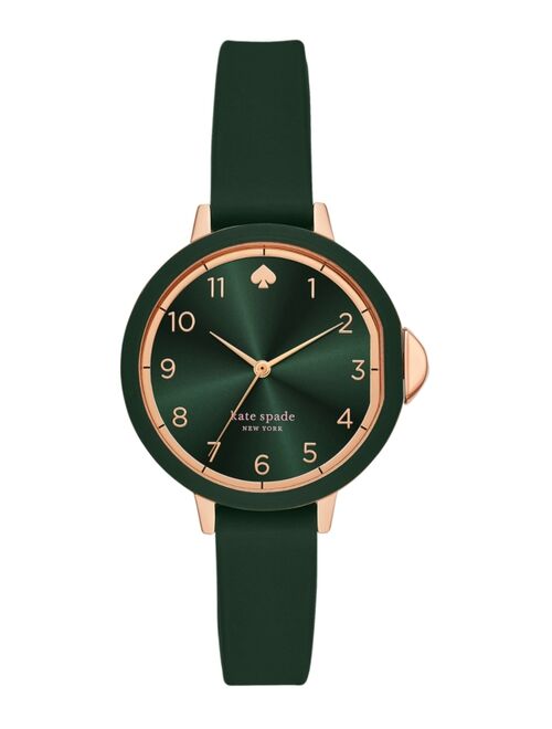 Kate Spade New York Women's Park Row Green Silicone Strap Watch 34mm