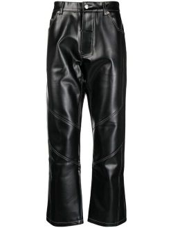 Zilver high-rise straight-leg trousers