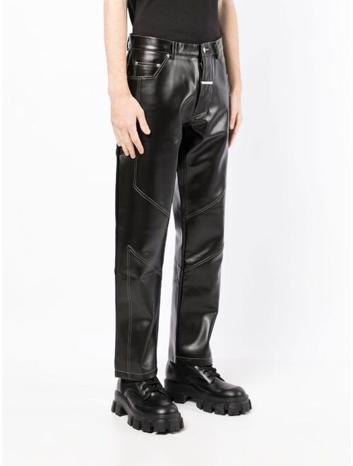 Zilver high-rise straight-leg trousers