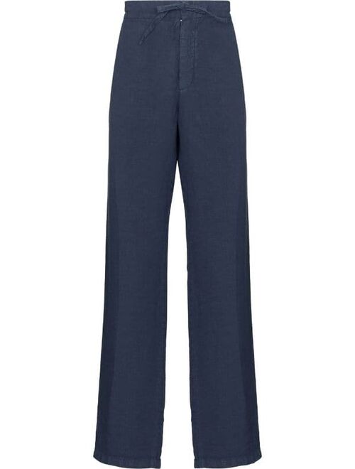 Zegna drawstring-waist linen trousers