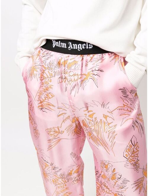 Palm Angels logo-waistband trousers