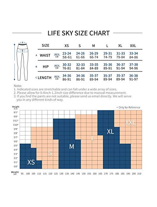 Life Sky LifeSky Yoga Pants with Pockets for Women, High Waisted Tummy Control Leggings 4 Way Stretch Workout Pants