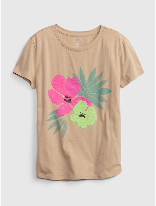 Gap Kids 100% Organic Cotton Flippy Sequin Graphic T-Shirt