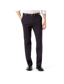 Stretch Easy Khaki Straight-Fit Flat-Front Pants