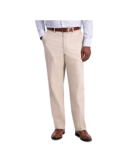 Iron Free Premium Khaki Classic-Fit Flat Front Hidden Comfort Waistband Casual Pant