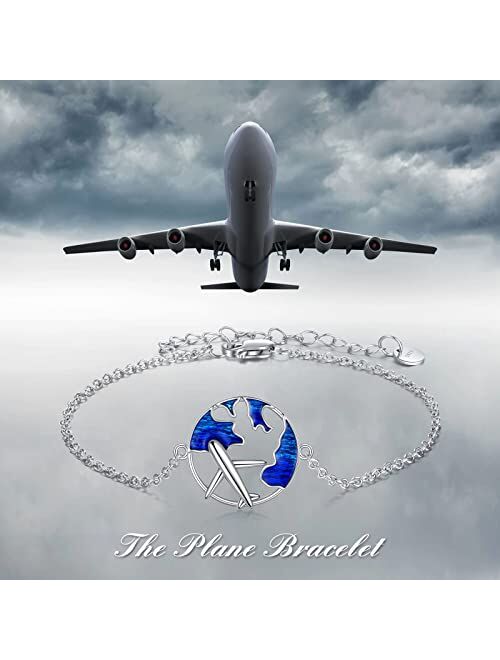 CRMAD Moonstone/Cat/Airplane/Evil Eye/Butterfly/Rose/Planet/Wheel of Hecate Anklet for Women Sterling Silver Irish Jewelry Gifts for Girl Mother