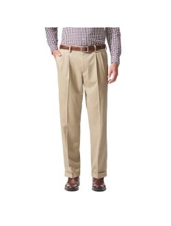 Relaxed Fit Comfort Stretch Pleated Cuffed Khaki Pants