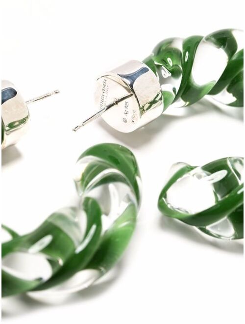 BOTTEGA VENETA Green Glass Twist Earrings