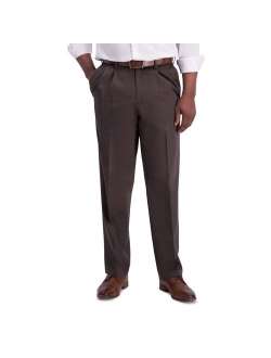 Iron Free Premium Khaki Classic-Fit Pleat Front Hidden Comfort Waistband Casual Pant