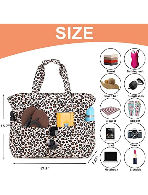 Bluboon Beach Pool Bags Tote for Women Ladies Large Gym Tote Carry On Bag With Wet Compartment for Weekender Travel Waterproof