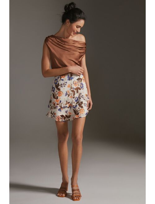 By Anthropologie Tiered Flounce Mini Skirt