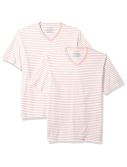 Men's 2-Pack Regular-Fit Short-Sleeve Stripe V-Neck T-Shirts