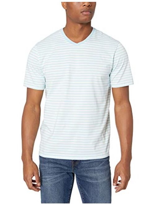 Amazon Essentials Men's 2-Pack Regular-Fit Short-Sleeve Stripe V-Neck T-Shirts