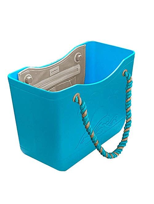 Buildabagg SunBagg: Large Multipurpose Rubber EVA Waterproof Washable Open Tote Bag for the Beach Boat Pool Yoga, TipProof