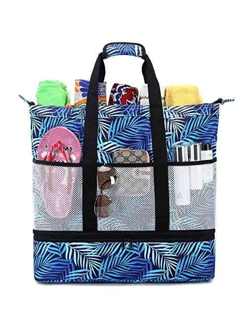 Buy Octsky Beach Bag with Cooler Zipper Pool bag Women Waterproof ...