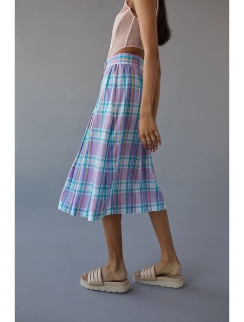 Urban Renewal Vintage Plaid Cotton Midi Skirt