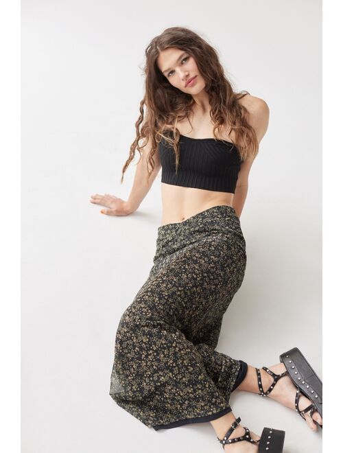 Urban Outfitters UO Gwen V-Front Midi Skirt