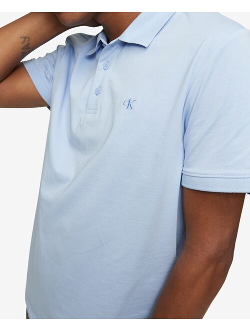 Calvin Klein Men's Regular-Fit Smooth Cotton Monogram Logo Polo Shirt