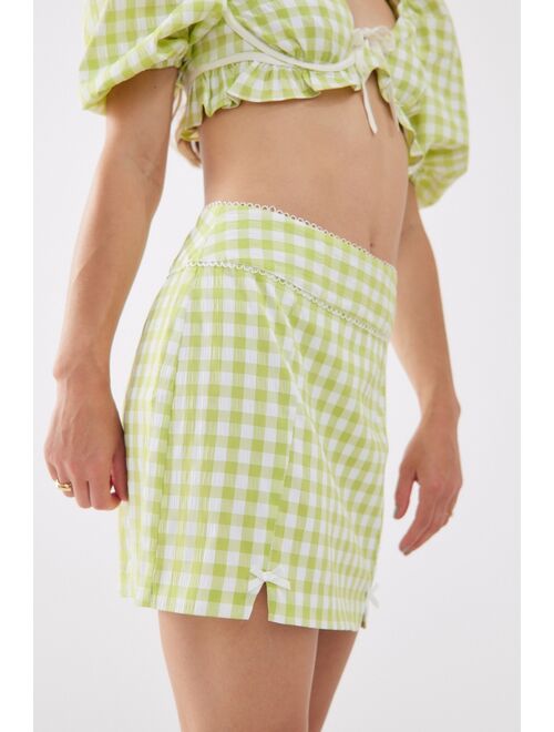 For Love & Lemons Maureen Gingham Mini Skirt