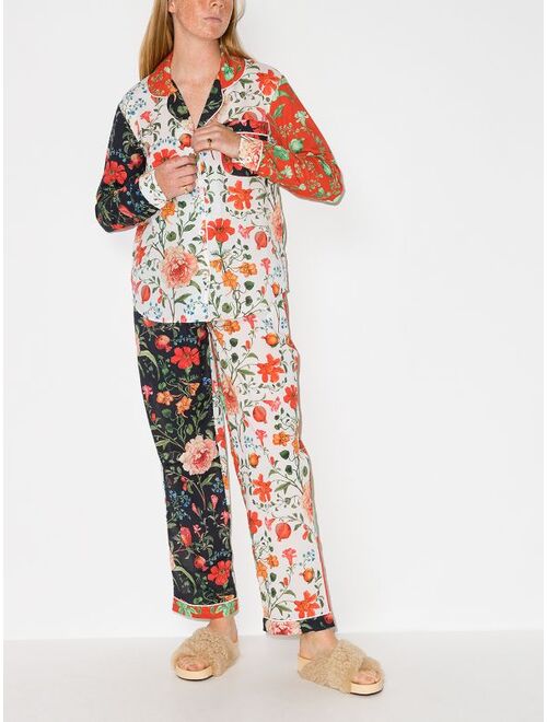 Desmond & Dempsey Persephone floral-print two-piece pyjamas