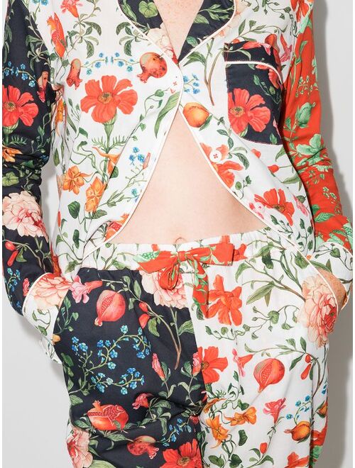 Desmond & Dempsey Persephone floral-print two-piece pyjamas