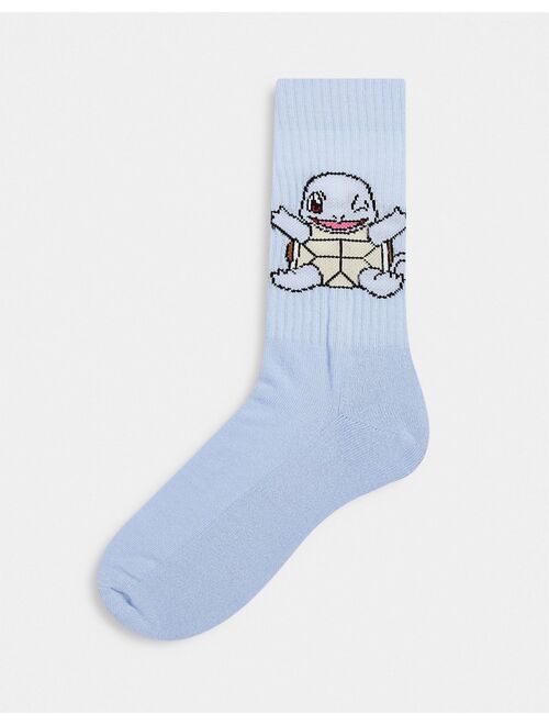 ASOS DESIGN Pokemon squirtle sports sock in blue