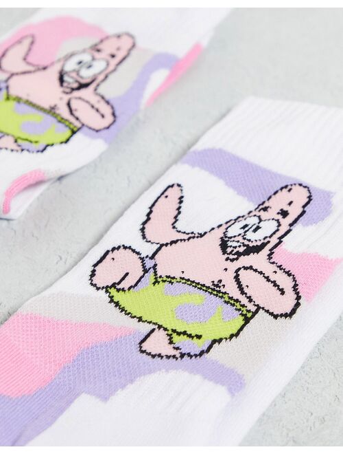 ASOS DESIGN Spongebob sports sock with pink wavy print