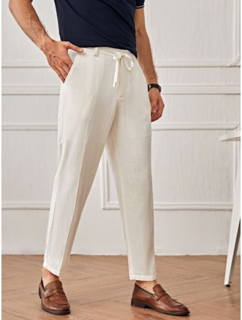 SHEIN Men Solid Pocket Side Belted Pants