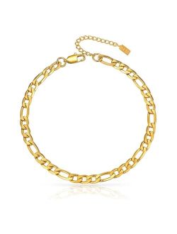 BEN ONI Classic Anti-Tarnish Figaro Chain Anklet