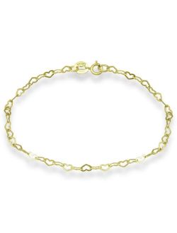 GIANI BERNINI 18K Gold over Sterling Silver Heart Chain Ankle Bracelet, also available in Sterling Silver, Created for Macy's