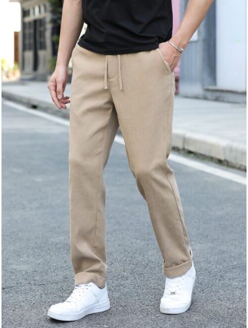 Shein Men Drawstring Waist Slant Pocket Pants