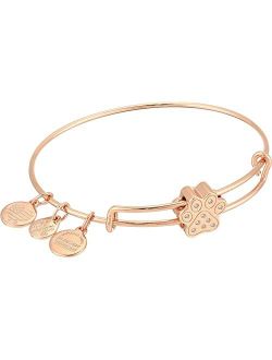 Pave Paw Print Symbol Bead Bangle Bracelet