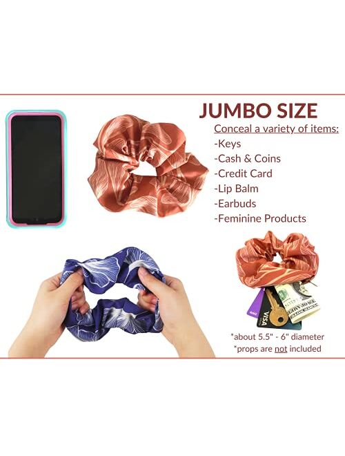 Funko Faramoana Big Scrunchies - Zipper Scrunchie - Secret Compartment Items - Jumbo Scrunchies - Hidden Compartments - Large Scrunchies - Oversized Scrunchie - Scrunchies with