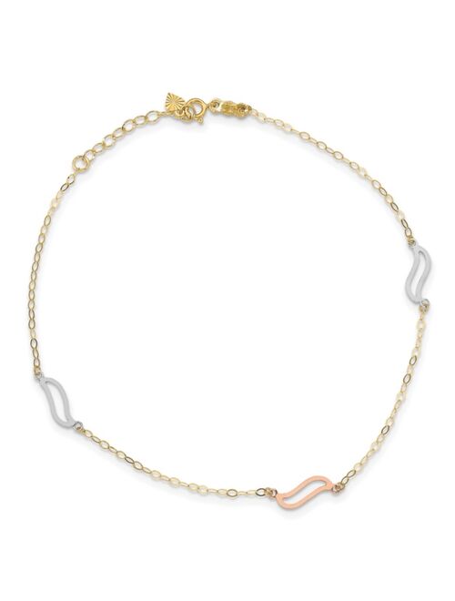 MACY'S S-Link Anklet in 14k White, Rose and Yellow Gold