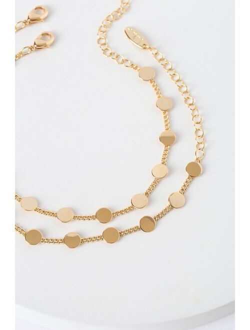Lulus Hot Spot 14KT Gold Chain Bracelet Set