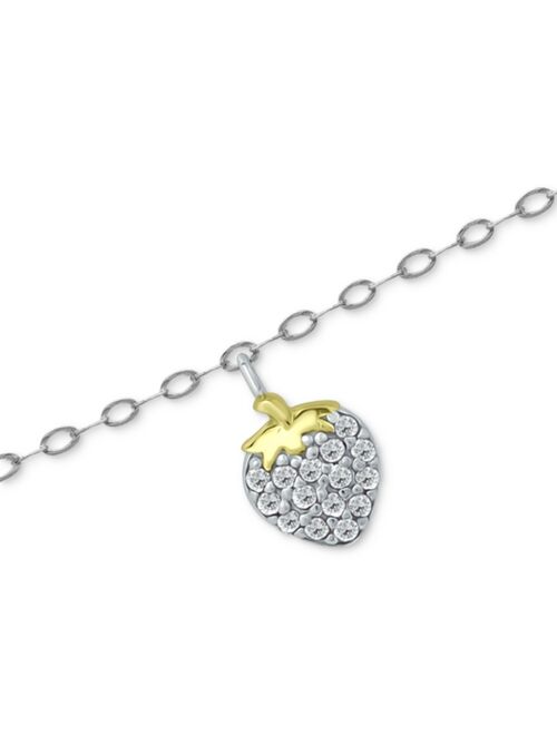 GIANI BERNINI Cubic Zirconia Strawberry Charm Ankle Bracelet, Created for Macy's
