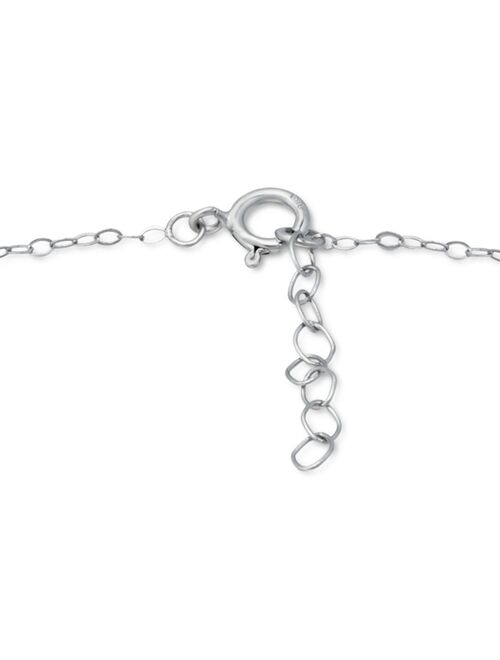 GIANI BERNINI Blue Cubic Zirconia Graduating Three Stone Chain Ankle Bracelet in Sterling Silver, Created for Macy's