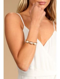 Treasured Endlessly 14KT Gold Pearl Cuff Bracelet